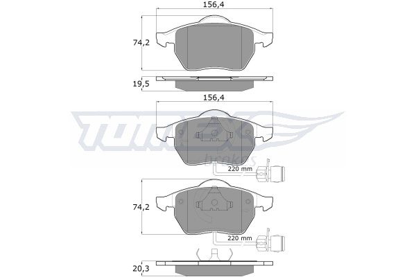 TOMEX BRAKES Piduriklotsi komplekt,ketaspidur TX 10-941